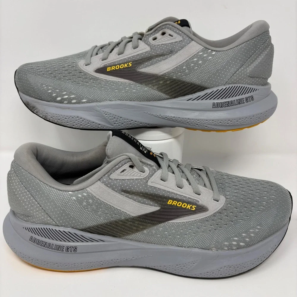 Brooks Adrenaline GTS 24 Men's Size 10.5 Wide Grey Running Shoes (1104372E084)